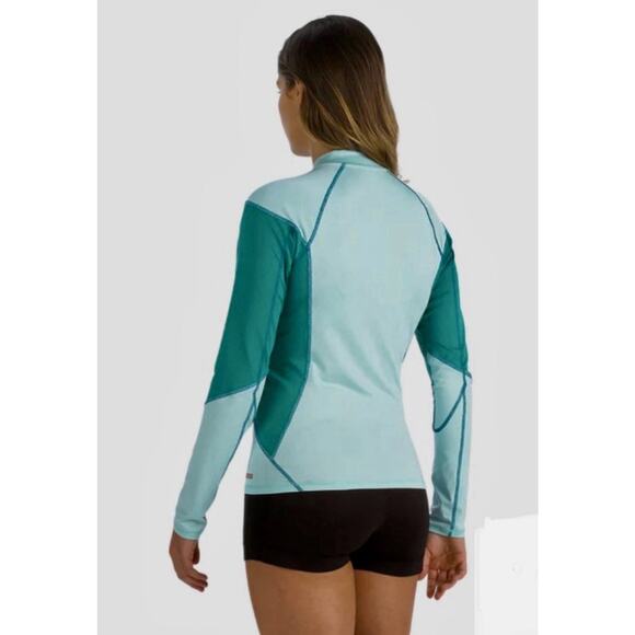 Sea-Doo Rashguard Women's  Zip Up UV 50+, Quick-Dry Top, Glacier / Ice Sz Medium - Picture 2 of 8